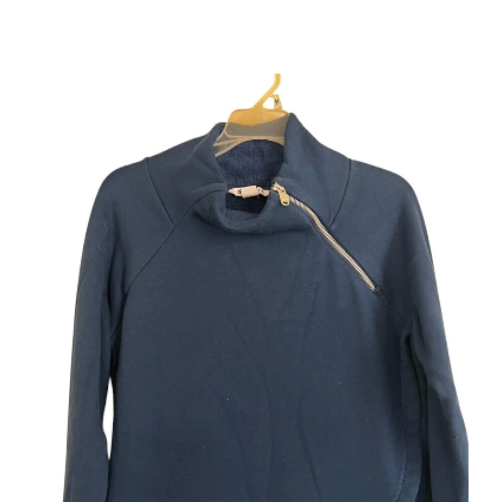 Athleta Cozy Karma Asymmetrical Pullover Enchanted Blue sweater - Picture 5 of 7
